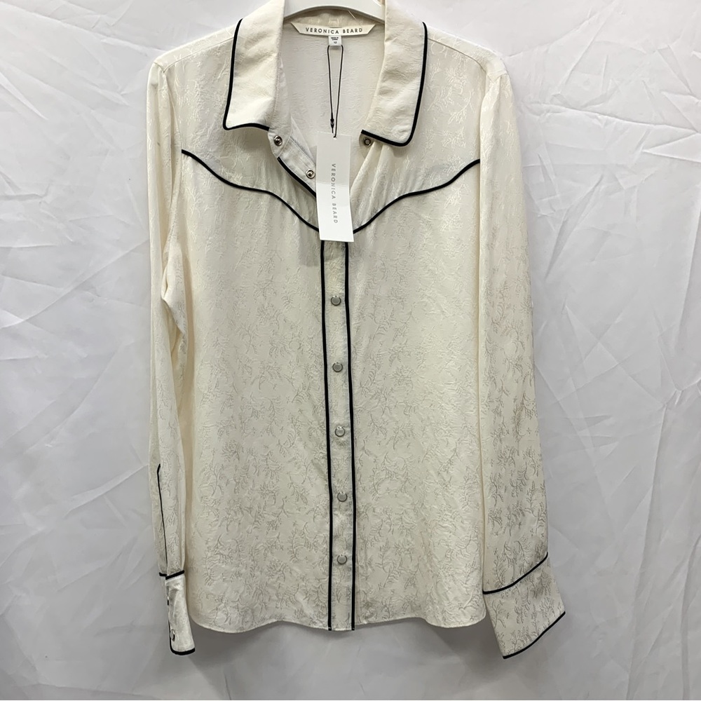 Veronica Beard Maybe Jacquard Western Silk Blouse NWT size 12